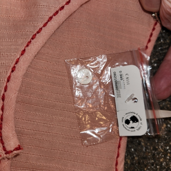 NWT Free People Orange Dylan Smocked Tunic Top 3/4 Sleeve Size S Boho Embroidery - Picture 8 of 10